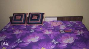Purple And White Floral Bed Sheet