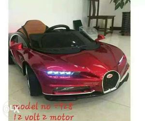 Red Bugatti Ride-on Toy Car for kids only upto 6 yrs age
