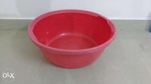 Red bathroom bucket