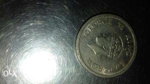 Round Silver-colored George VI King Emperor Coin