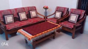 Sofa set wooden framed and sleepwell padded + Centre table
