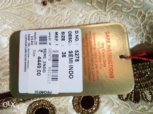 White And Beige Product Tag Not use new pics servani