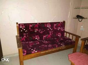 Wooden sofa with cushion 3+1+1 at Dreams hadapsar