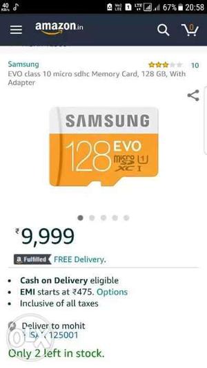 Samsung 128 Evo MicroSDHC Screenshot