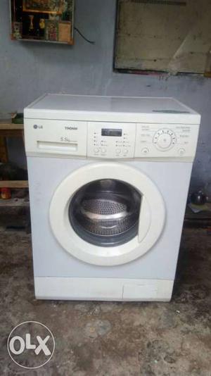 White LG Front-load Washer