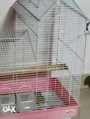 White Steel Pet Cage