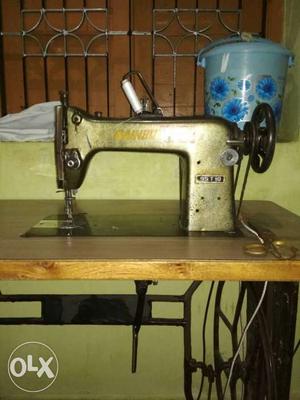 Whole Table Gray Treadle Sewing Machine