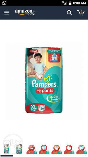 Around 50 pieces of XL size, pampers open but Unused pack of