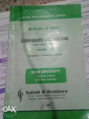 B.Com II Year Corporate Accounting Book