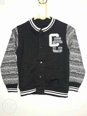 Black, White, And Gray Coogi Varsity Jacket