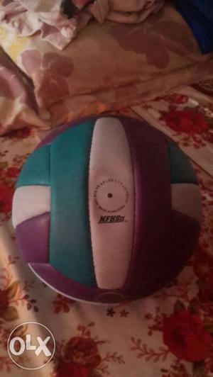 Blue, White, And Purple Volleyball Ball