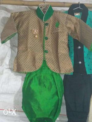 Brown And Green Traditional Suit