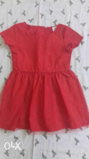 Carters Red shimmer Dress and Peppermint dress