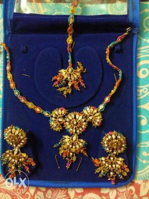 Dazzling rajasthani kundan jewellery set of two together