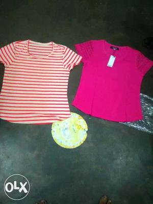 Girl's Two Scoop-neck Shirts