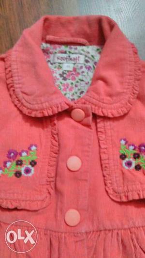 Girls beautiful coral colour winter jacket from