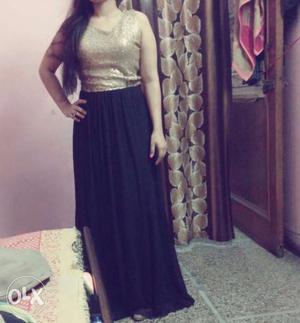 Goldenblack gown with great stuff, new dress