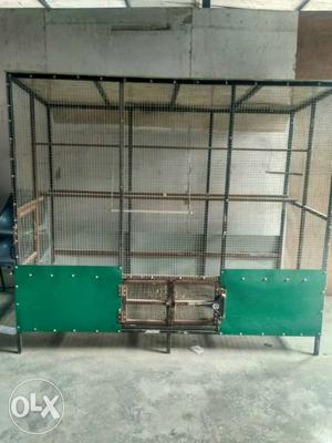 Green And Black Steel Pet Cage