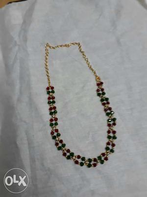 Green And Red Gemstone Necklace
