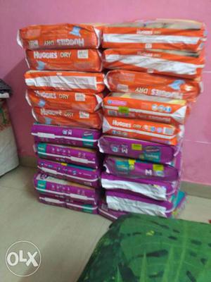 Huggies active baby (90 pads)and pampers dry (60 pads