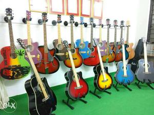 Multicolored Acoustic Guitars