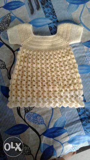 New handmade crochet woollen frock for 2 to 3