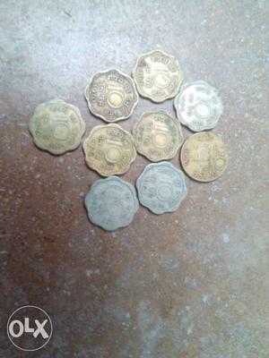 Nine India Coins