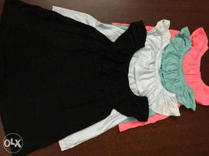Only bulk qty Kid's Black, White, Blue And Pink Sleeveless