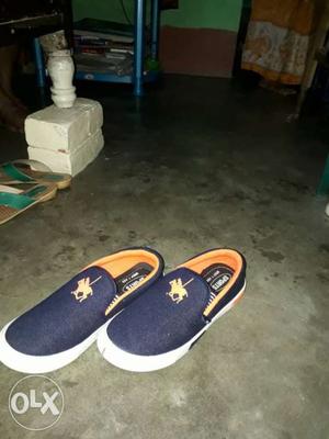 Pair Of Blue Polo By Ralph Lauren Slip-on Shoes