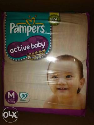 Pampers active baby M(6-11kg) 90 piece,MRP- 