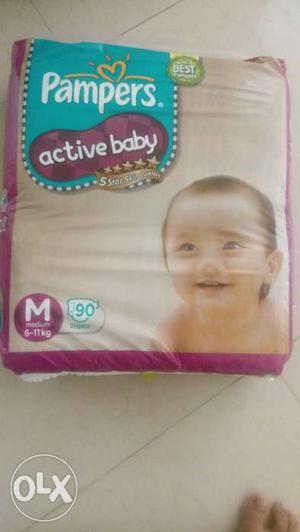 Pampers active baby pack 2nos. New M/ 6- 11 kg,