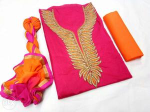 Pink And Brown Salwar Kameez Traditional Dress
