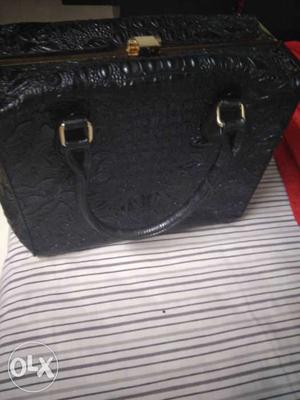 Pure leather black hand bag...from dubai...in