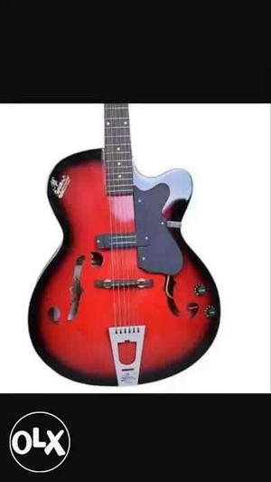Red And Black Jazz Acoustic Guitar