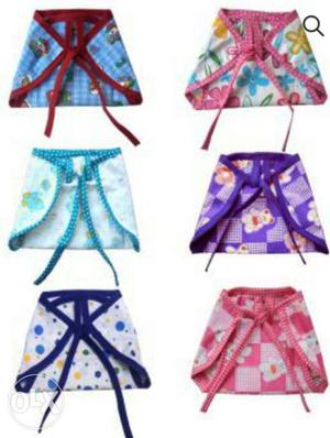 Set of All new cotton Baby nappies(6pcs) color