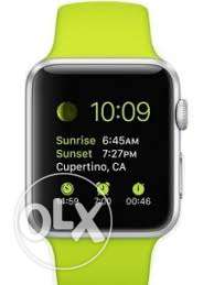Silver And Black Smart Watch With Yellow Sport Band