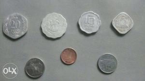 Silver And Brown Indian Coins