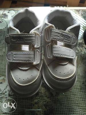 Toddler's Pair Of White Velcro Shoes