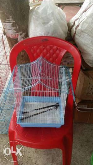 White Wired Bird Cage