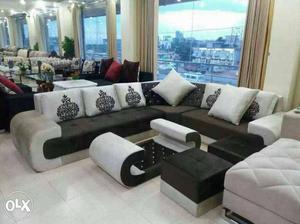 0% Emi pay in installments L shape 9 seater sofa with center