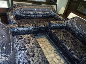 3-piece Gray Floral Sofa Set