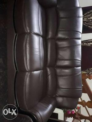 3+1+1 sofa set 4 yrs old Faux Leather Brown colour