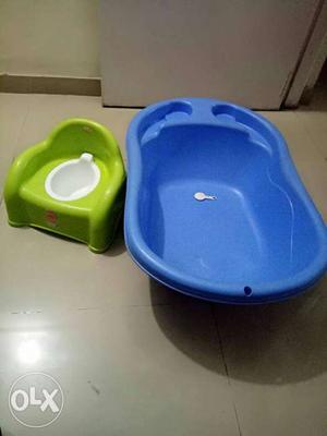 Baby bath tub and potty chair