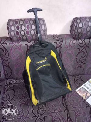 Black And Yellow Trolley Backpack
