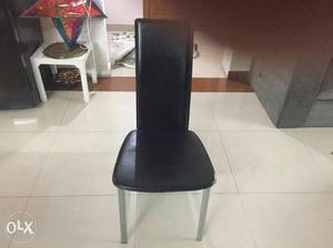 Black Leather Parson Chair