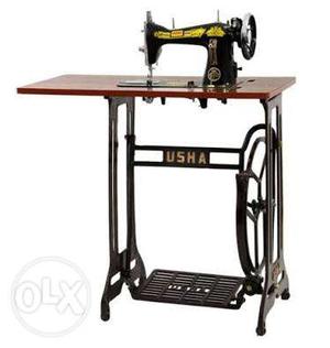 Black USHA Treadle Sewing Machine