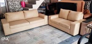 Brand new (3+2) 5 sitter sofa wd back fluffy fiber wd 5 yr