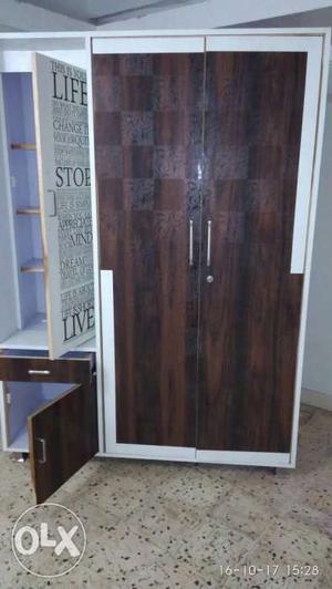 Brown And Black Wooden Closet