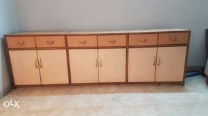 Brown And White Wood Cabinet counter table