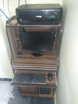 Computer with printer scanner and trolly and i